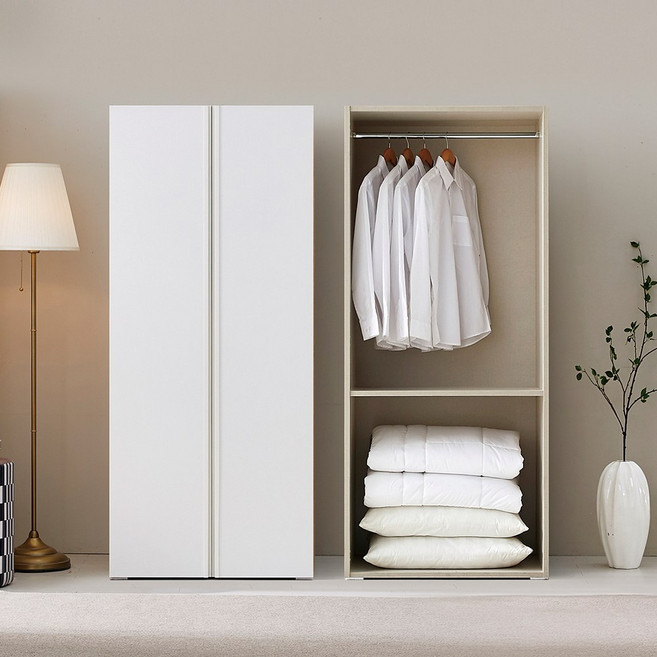 [케이컴퍼니본사] LPM 심플비800긴문장(옷장 이불장), 이불장, 화이트