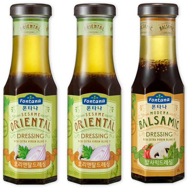 폰타나 오리엔탈 드레싱 270g x 2p + 발사믹 드레싱 270g 세트, 1세트