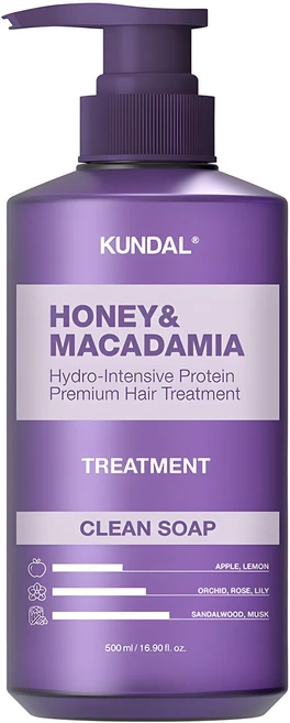 쿤달 허니 앤드 마카다미아 헤어 트리트먼트 클린솝향, 500ml, 1개 - 쿠팡