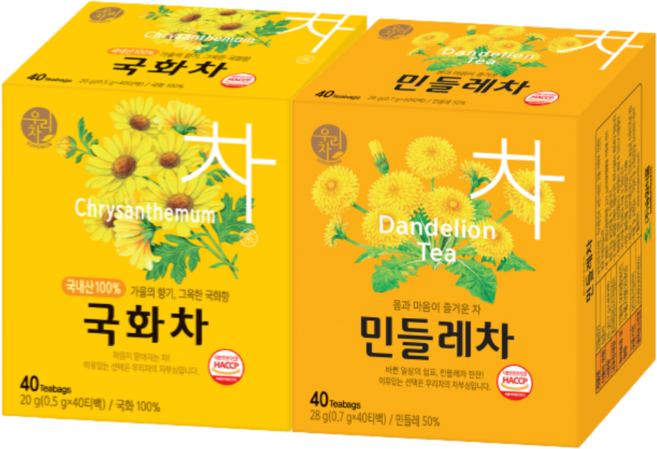 송원 티백차 민들레자 40T+국화차 40T