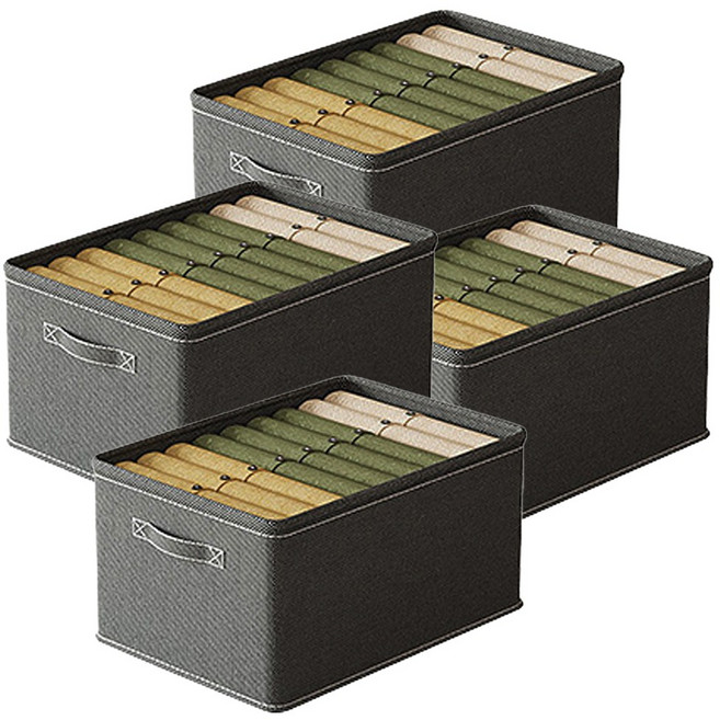 레디박스 다용도 옷 정리함 여름 겨울 의류 수납함 이불 침구 보관함 리빙박스, 4개, 그레이