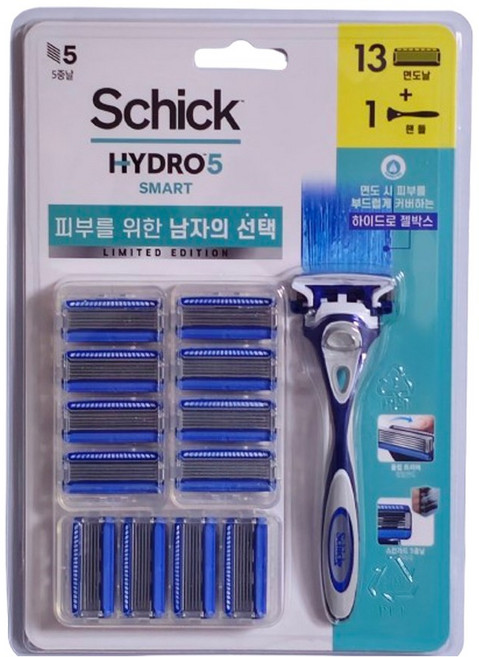 쉬크 하이드로5 스마트기획(핸들1+날13+거치대), 1개, 기획세트