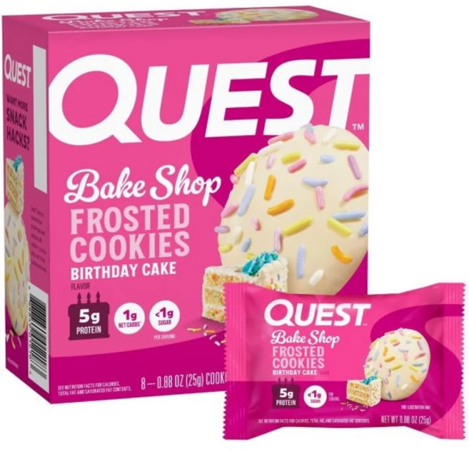 퀘스트 뉴트리션 초콜릿 케이크 프로스티드 쿠키 8개입 Quest, 생일 케이크 맛 - 쿠팡