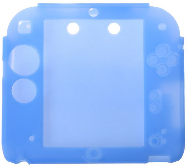 쉘 소프트 실리콘 스킨 케이스에 대한 보호 커버 2DS 게임 콘솔 용 슬리프 충격 방지 액세서리, BL, 1개