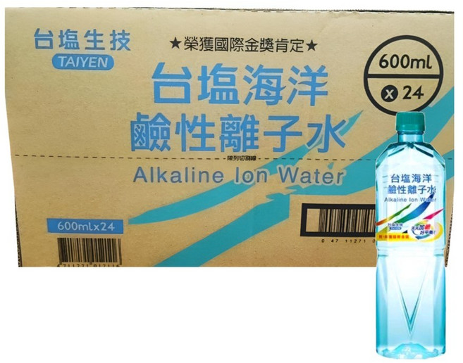 台塩 海洋鹼性離子水, 24個, 600ml