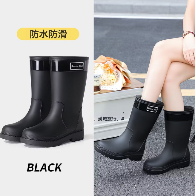 雨鞋女款時尚成人高筒雨靴保暖水鞋耐磨防滑防水膠鞋雨靴雨林徒步