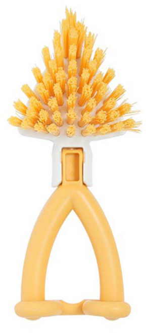 일본 브러시 브로스 삼각 세척솔 - 그릴 석쇠용, 옐로우, 1개