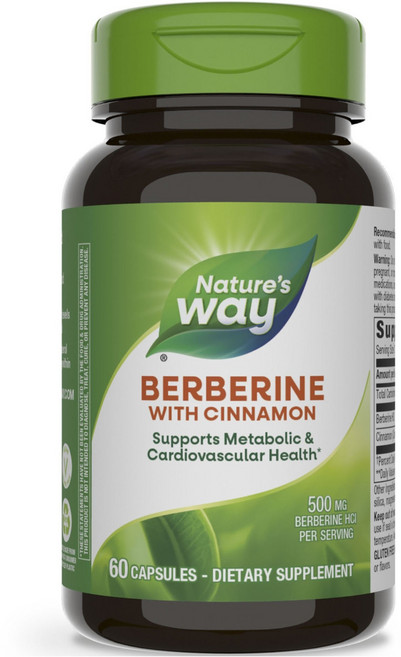 Nature's Way 然萃維 小檗鹼 HCI 500mg 肉桂膠囊, 1個, 60錠