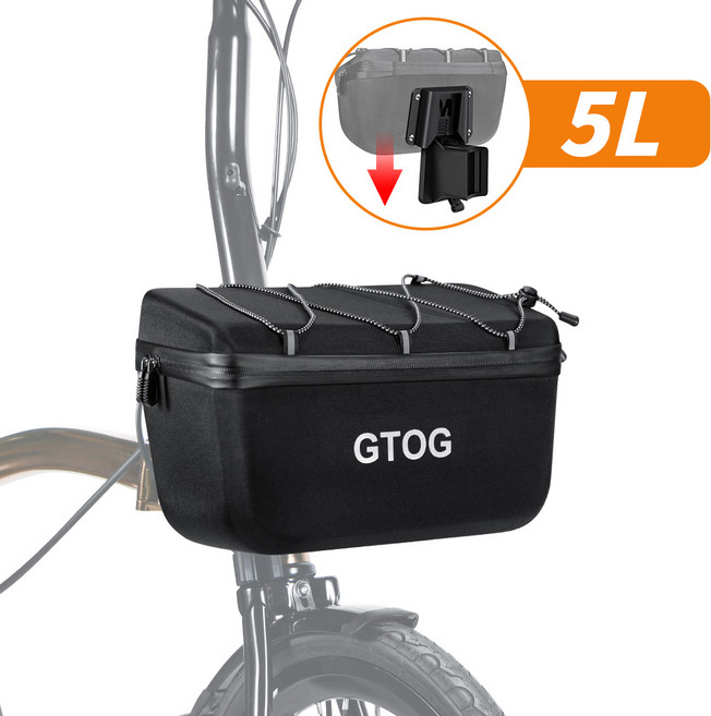 GTOG 퀵 릴리스 하드쉘 브롬톤 자전거 핸들가방 대용량 프론트백 핸들바 가방, 2.5L