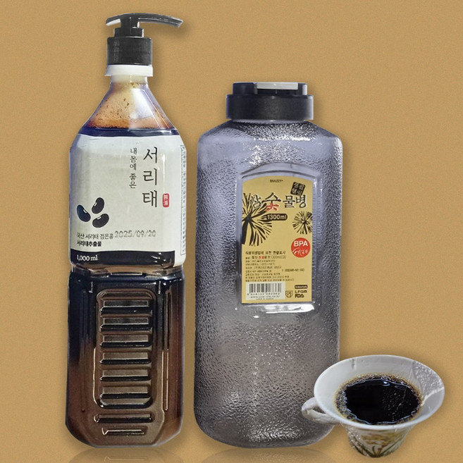 서리태 검은콩 차 액상 진액 원액 엑기스 농축액 대용량 업소용, 1개, 1L