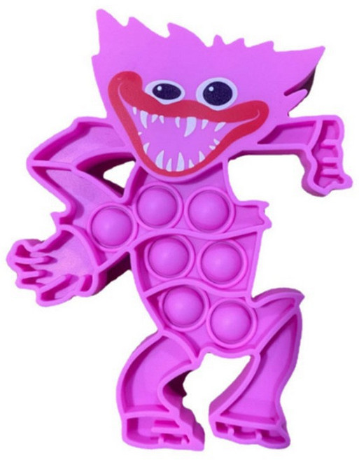 블루 핑크 괴물 굿즈 뽁뽁이 푸쉬팝 팝잇 가방 열쇠고리, 1개, 팝잇(핑크괴물)