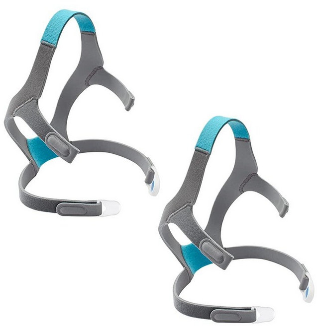 ResMed AirFit/AirTouch N20 Nasal 마스크와 호환되는 헤드기어 부드럽고 피부 친화적인 교체용 헤드 스트랩 마그네틱 클립 포함 - 표준 사이즈 2팩 3