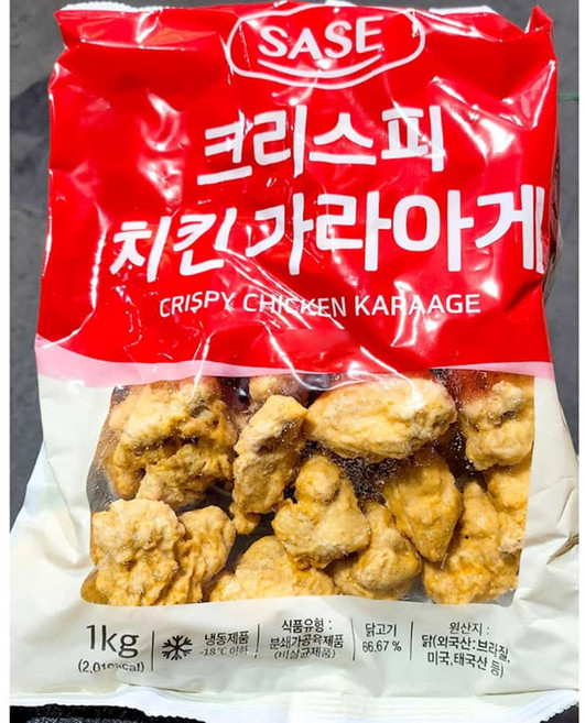 사세 냉동가라아게 바삭한 크리스피 순살닭튀김 1kg, 1개