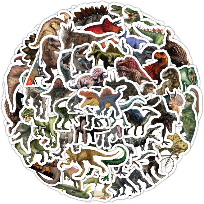 강아지 물고기 중장비 커스텀 감성 캐리어 어린이집 유치원 노트북 방수 DIY 스티커 5종, 공룡스티커100p, 1개