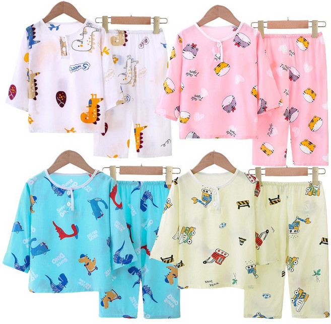 아동 키즈 파자마 인견소재 잠옷 세트 주니어 냉감 여름 잠옷