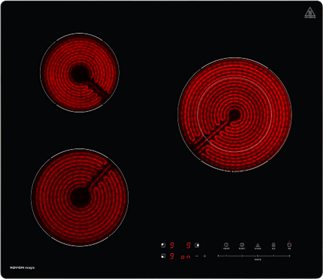 경동나비엔 ERH-1403 3구 하이라이트 전기레인지 터치식 타공사이즈 560X480, 빌트인