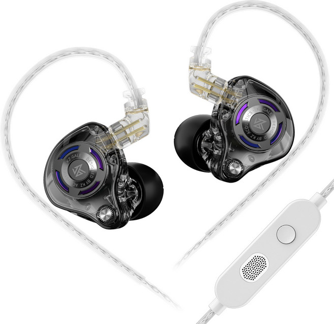 Keephifi KZ Gale 유선 HiFi 이어폰 게이밍 이어폰 IEM 슈퍼라인어 다이나믹 드라이브 음악 모니터 인체공학 헤드셋 커스텀 게이밍 이어버드, 마이크