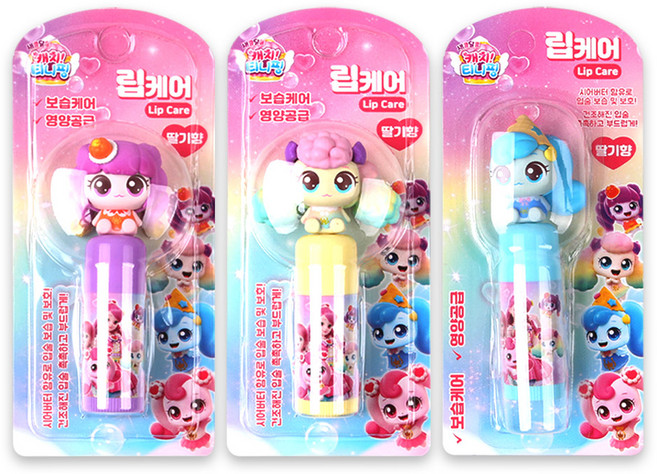 캐치티니핑 립케어 딸기향 3종, 1개, 11.4g, 샤샤+포실+말랑