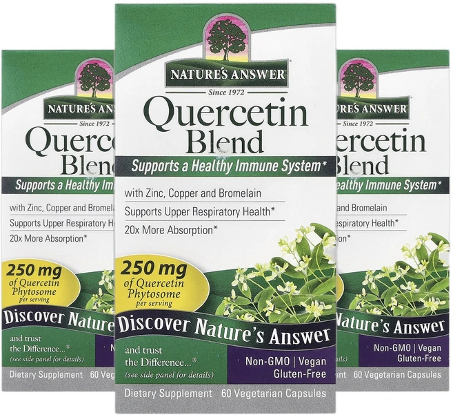 네이처스앤서 퀘르세틴 Quercetin 혼합물 베지 캡슐 60정 2+1, 3개 - 쿠팡