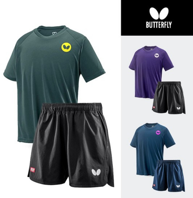 버터플라이 탁구 유니폼 세트(BL 티셔츠 패스티프2 쇼츠) 남여