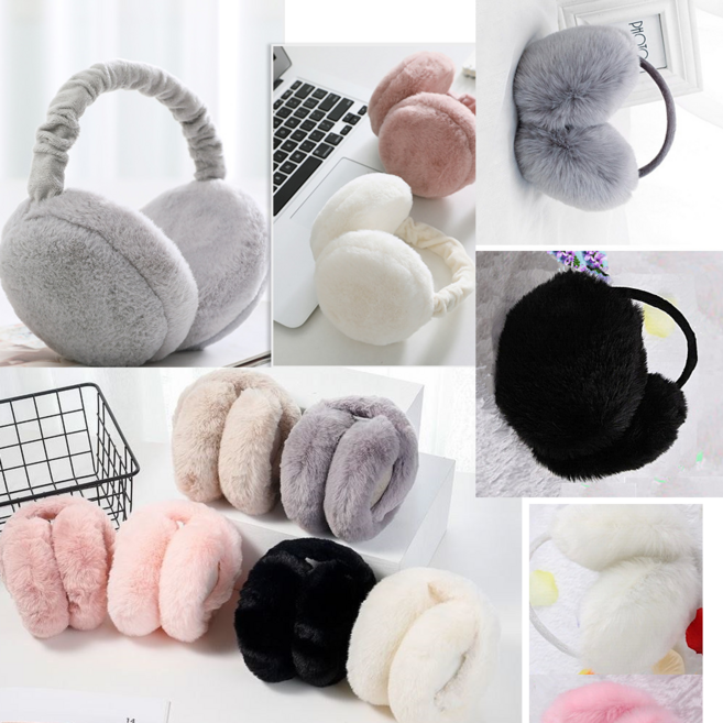 햄버거 귀마개 마카롱 귀마개 베이직 퍼 귀마개 토끼털 귀마개 따뜻한 겨울 커플 귀마개