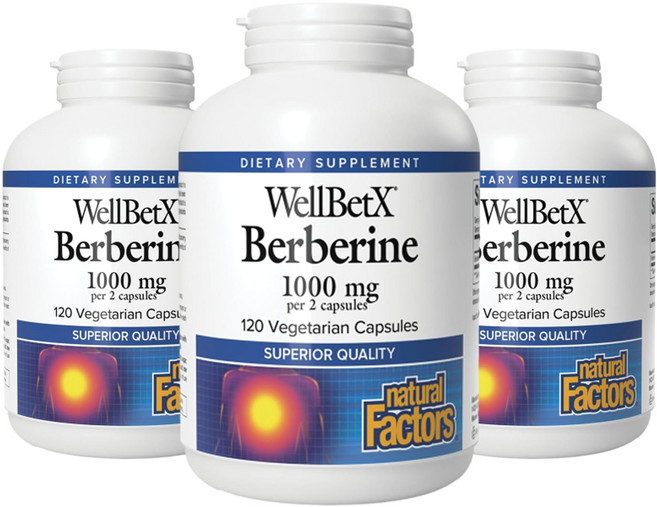 natural Factors Well-Bet X 小檗鹼 1000mg 素食膠囊, 3個, 120錠