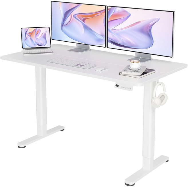 Claiks 스타일 높이조절 모션데스크 전동 컴퓨터 책상 공부 사무용 스탠드 테이블, 백색