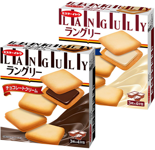 랑그리 초코 + 바닐라향 크림 샌드, 2개, 132g