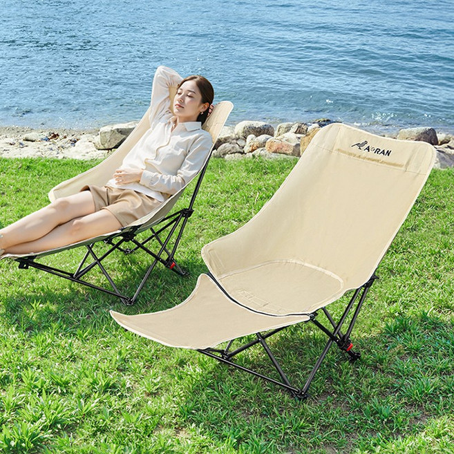 AORAN 캠핑의자 1+1 접이식 각도조절 경량 무중력의자, 2개, 카키