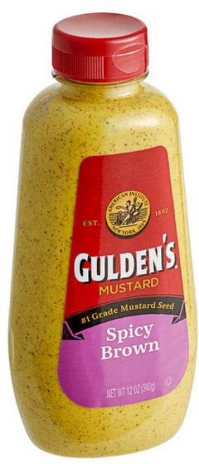 Gulden's 매콤한 갈색 겨자 소스 짜는 용기 12개입, 12개, 340g