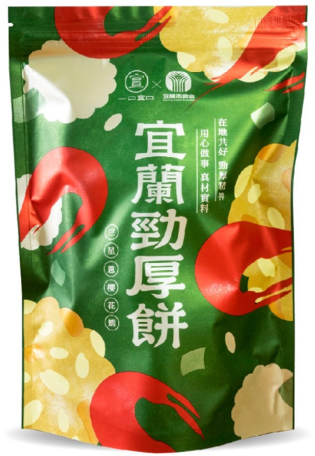 海濤客 宜蘭三星蔥櫻花蝦風味厚餅, 2個, 80g