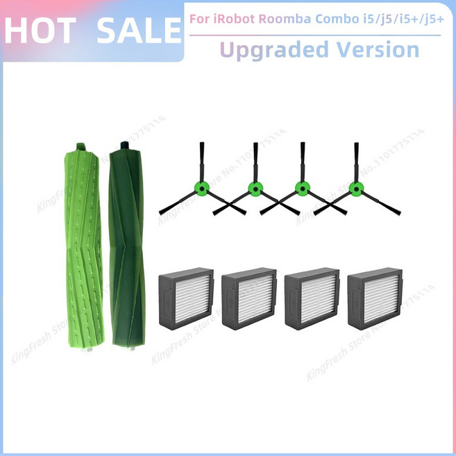 iRobot Roomba Combo j5 Plus i5 교체용 예비 부품 롤러 사이드 브러시 Hepa 필터 먼지 가방, 19 SET S