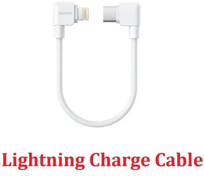 Insta360 플로우 2 프로 충전 케이블 USB C 및 라이트닝, 01   Mainland, 02 Lightning Cable