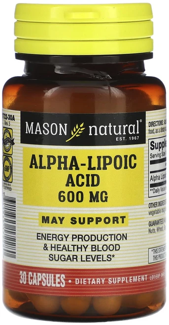 특별한효과 Mason Natural 알파리포산 600mg 캡슐 30정 곧일시품절됩니다, MasonNatural알파리포산600mg캡슐30정, 1개 - 쿠팡