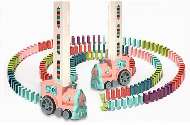 레디박스 어린이 창의력 재밌는 자동 도미노 기차 장난감, 핑크, 1개