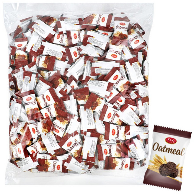 [신상품] 리치 오트밀 미니바이트 초코 대용량 귀리 과자 850g, 1개