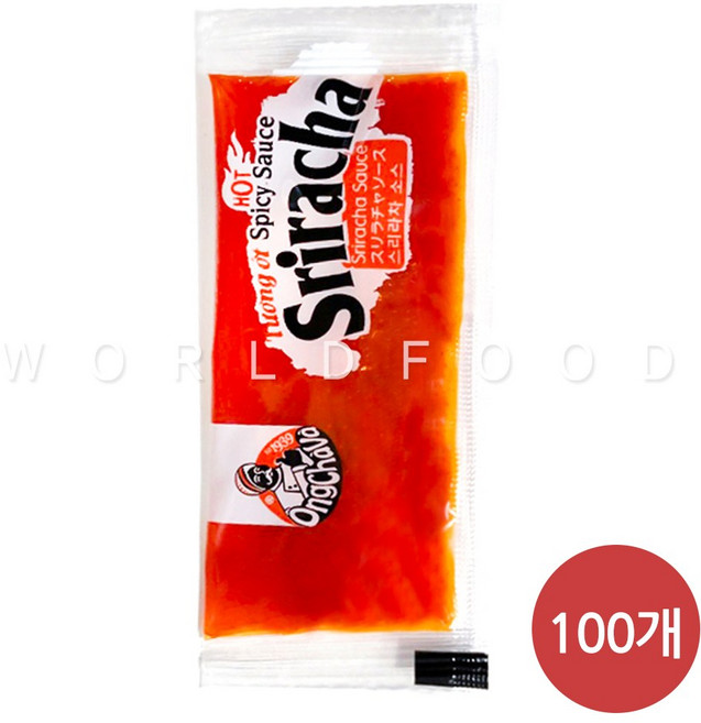 옹차바 스리라차 칠리소스 일회용 배달용 Sriracha chilli sauce, 100개, 12g