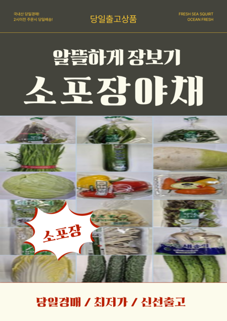 당일경매 국내산 소포장 야채세트 1인 가구 신선채소 간편채소 모듬야채, 백오이특1봉지(3개)