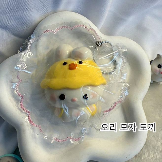 귀여운 카툰 동물 말랑이 말랑쫀득 스퀴시 스트레스볼 스트레스인형 스트레스 해소 장난감 부드러운 실리콘 소재(귀여운 동물 캐릭터 디자인 보는 것만으로 힐링 UP), 오리 모자 토끼