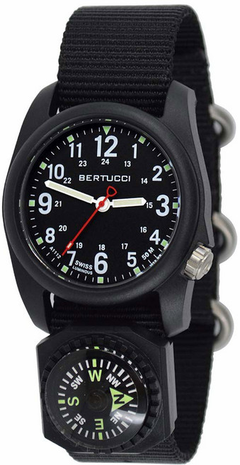 베르투치 BERTUCCI 맨즈 블랙 다이얼 나일론 밴드 쿼츠 시계