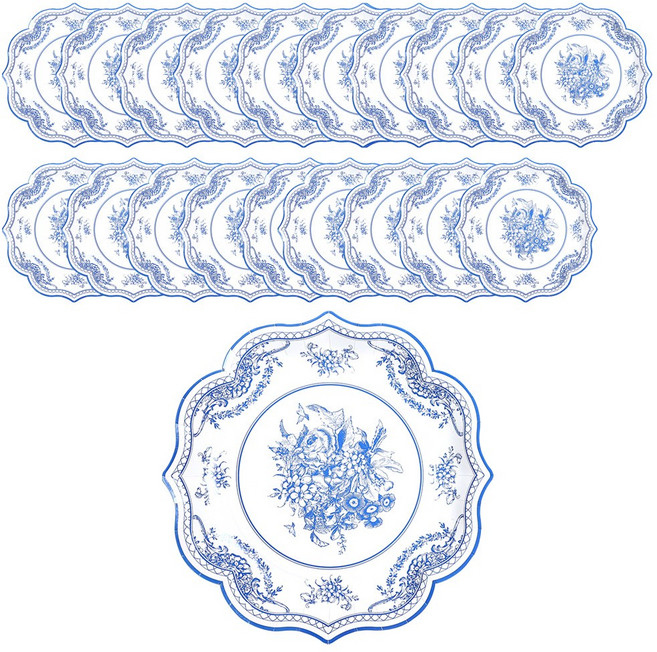 블루플로라 일회용 종이접시 31cm, 20개, 1세트