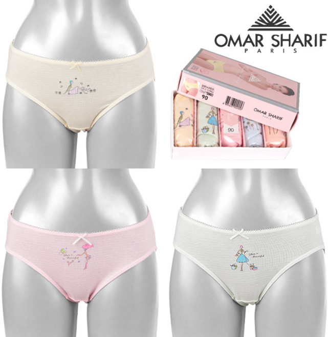 오마샤리프 여성 베이직 면스판 미디 5매 요일팬티 4종모음
