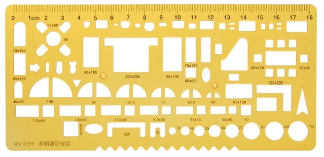 전문 건축 템플릿 눈금자 도면 스텐실 측정 도구 공급, 03 5AC1100491