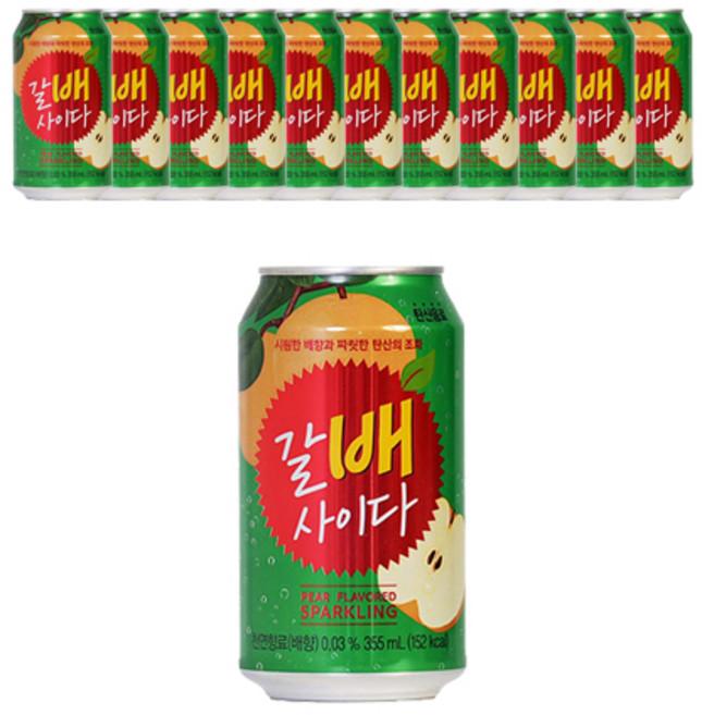HAITAI 梨口味氣泡飲料 355ml, 12個