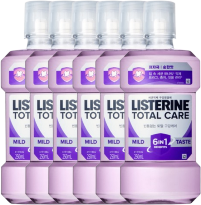 리스테린 토탈케어 마일드, 6개, 250ml