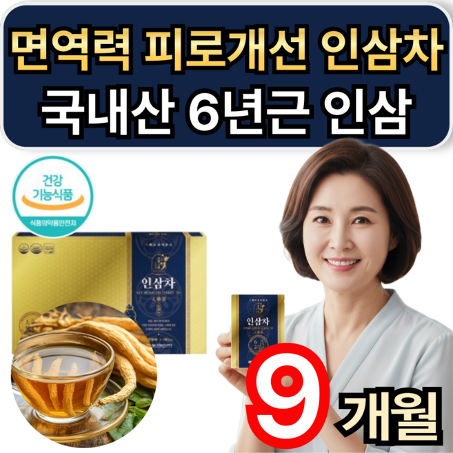 프리미엄 인삼차 100% 국내산 6년근 인삼 면역력 피로 개선 휘게라이프, 3개, 100개입, 3g