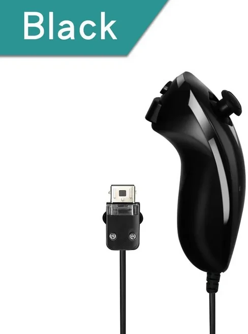 닌텐도 Wii / U 콘솔용 유선 쌍절곤 리모컨 모션 플러스 없는 게임패드 액세서리, 01 Black