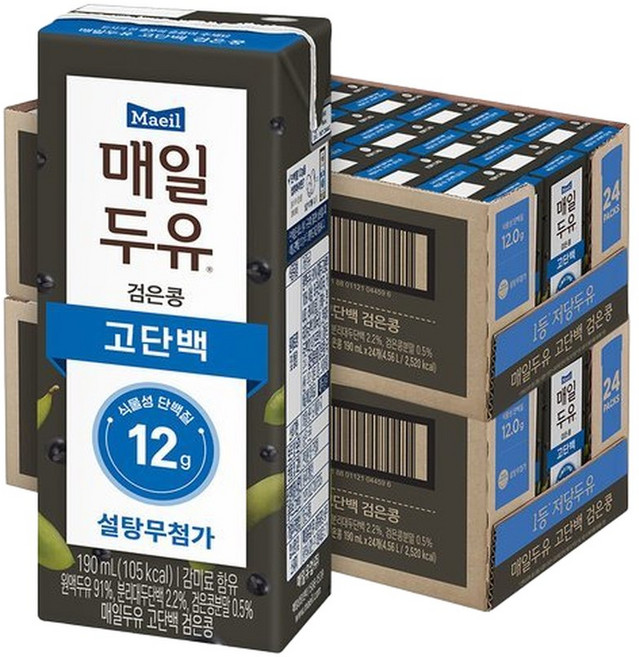 매일두유 고단백 검은콩 190ml 48팩(2박스), 48개