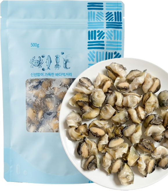 손질한 자숙 참소라살, 1개, 한입크기 500g