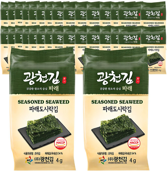 광천김 매일 먹어도 맛있는 파래 도시락김, 4g, 32개